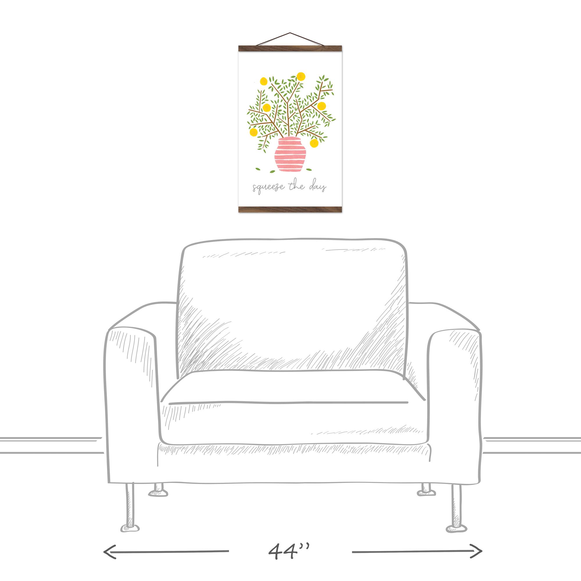 Lemon Tree Teak Hanging Canvas
